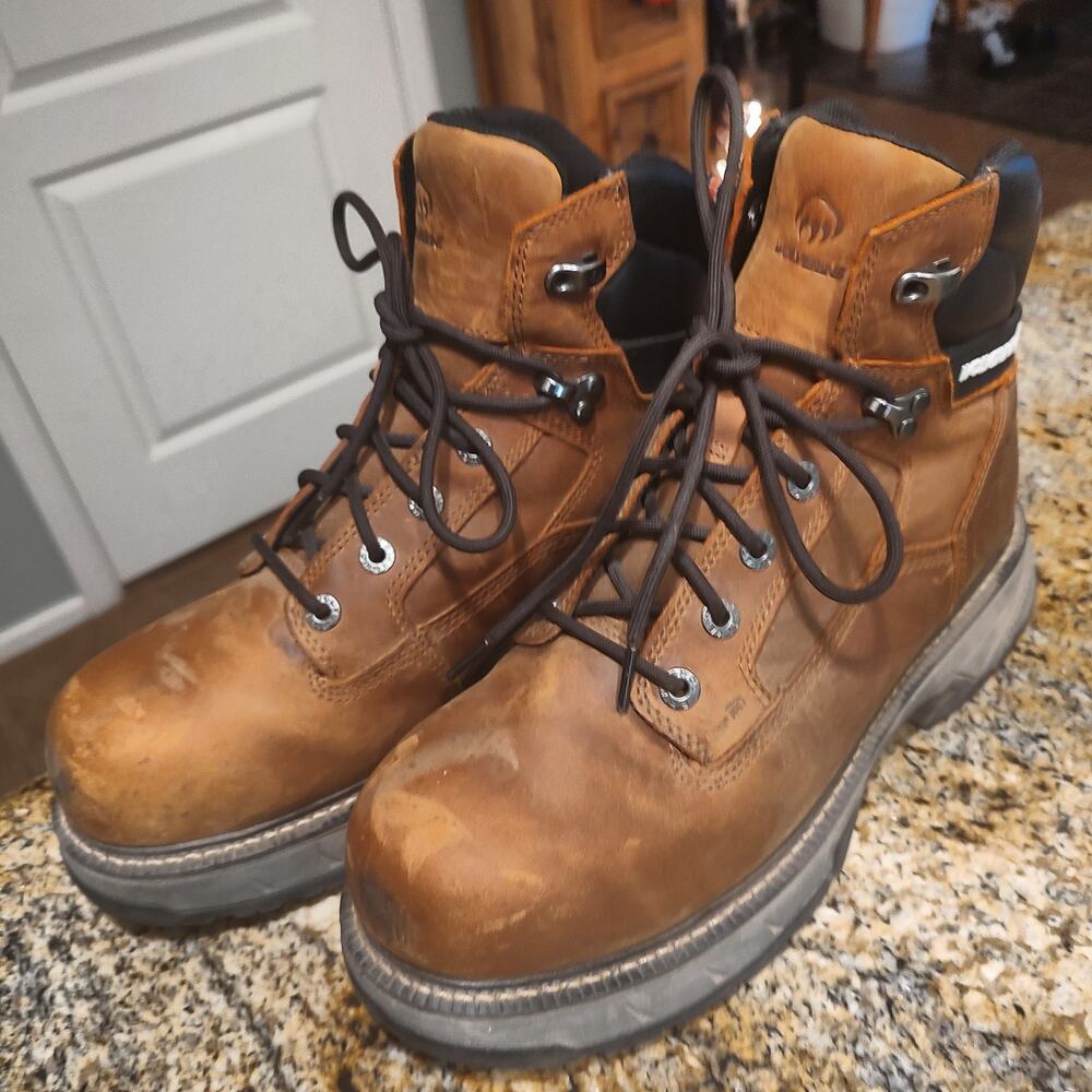 Wolverine Brown Leather Work Boots Size 10M Stock No. W241023 - Picture 3 of 14